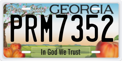 GA license plate PRM7352