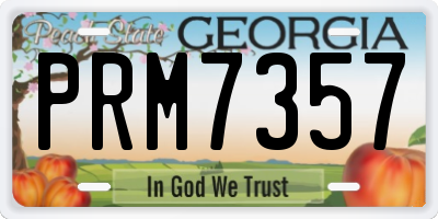GA license plate PRM7357