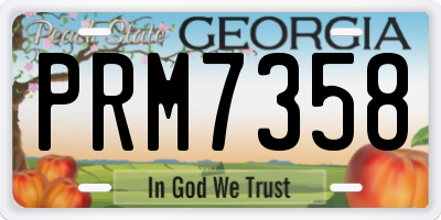 GA license plate PRM7358
