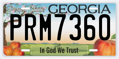 GA license plate PRM7360