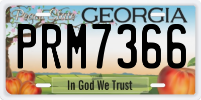 GA license plate PRM7366