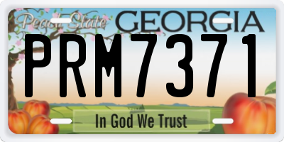 GA license plate PRM7371