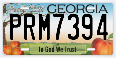 GA license plate PRM7394
