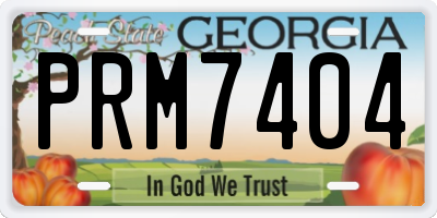 GA license plate PRM7404