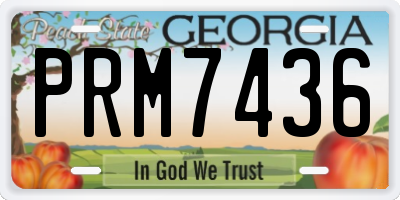 GA license plate PRM7436