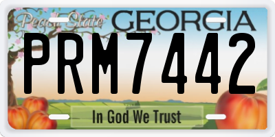 GA license plate PRM7442