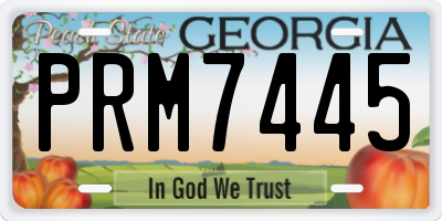 GA license plate PRM7445