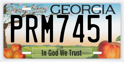 GA license plate PRM7451
