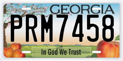GA license plate PRM7458