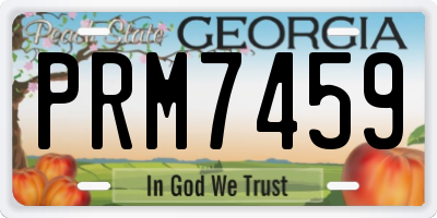 GA license plate PRM7459