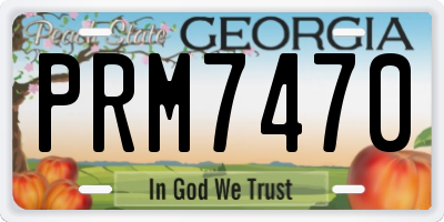 GA license plate PRM7470