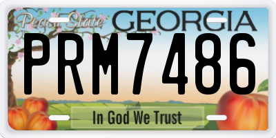 GA license plate PRM7486