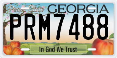 GA license plate PRM7488