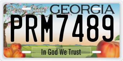 GA license plate PRM7489