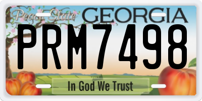 GA license plate PRM7498