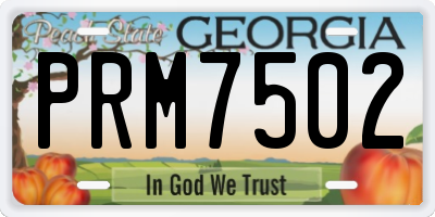 GA license plate PRM7502