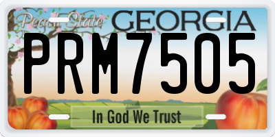 GA license plate PRM7505
