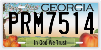 GA license plate PRM7514