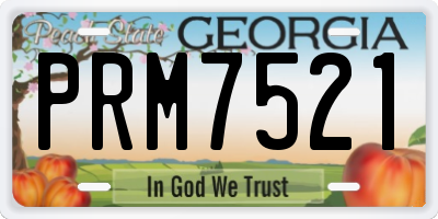 GA license plate PRM7521