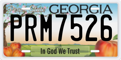 GA license plate PRM7526
