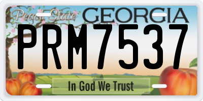 GA license plate PRM7537