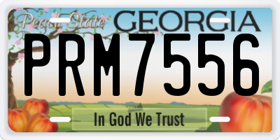 GA license plate PRM7556
