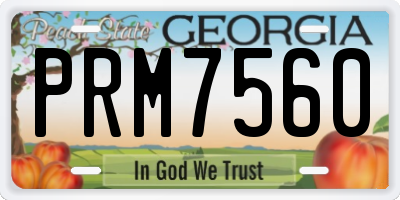 GA license plate PRM7560