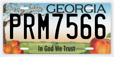 GA license plate PRM7566