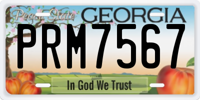 GA license plate PRM7567