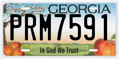 GA license plate PRM7591