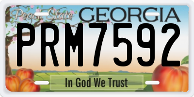 GA license plate PRM7592