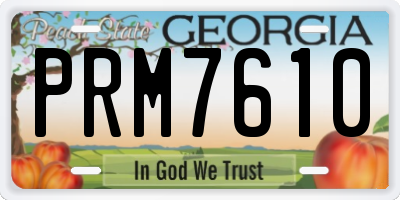 GA license plate PRM7610