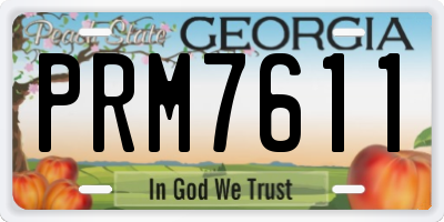 GA license plate PRM7611