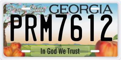 GA license plate PRM7612