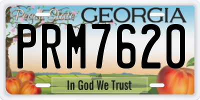 GA license plate PRM7620