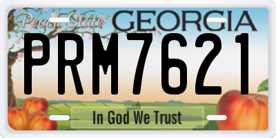 GA license plate PRM7621
