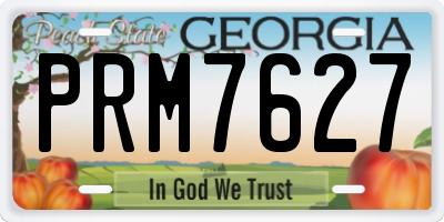 GA license plate PRM7627