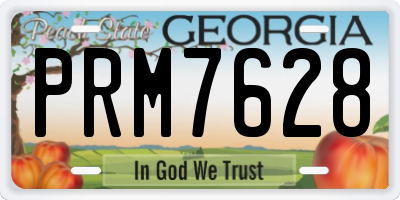 GA license plate PRM7628