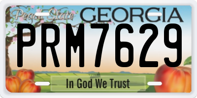 GA license plate PRM7629