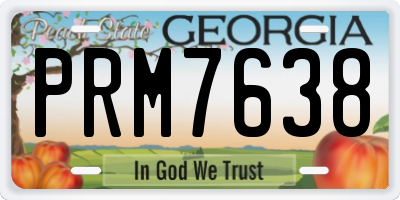 GA license plate PRM7638