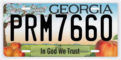 GA license plate PRM7660