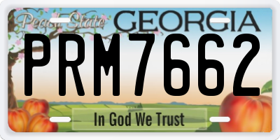 GA license plate PRM7662
