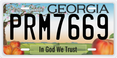 GA license plate PRM7669