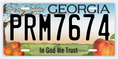 GA license plate PRM7674