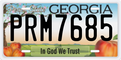 GA license plate PRM7685