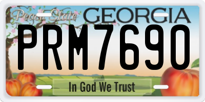 GA license plate PRM7690