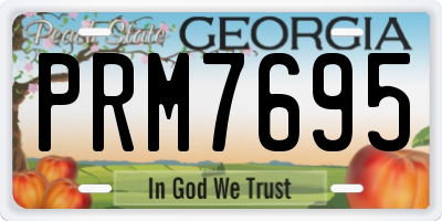 GA license plate PRM7695