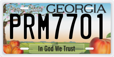 GA license plate PRM7701