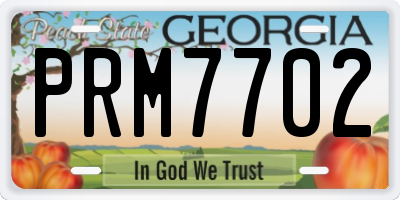 GA license plate PRM7702