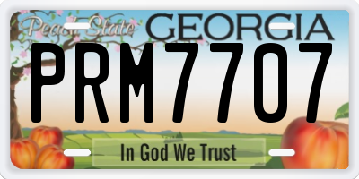 GA license plate PRM7707